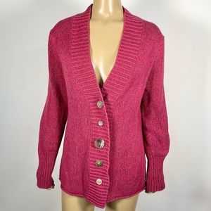 J. Jill Women’s Size Medium Mismatched Button Front Cardigan Cotton Blend